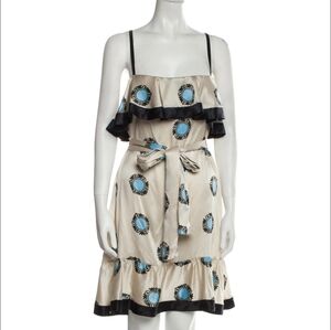 French Connection Silk Cream Ruffled Tiered Sundress